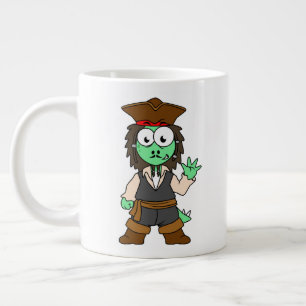 Illustration av en Stegosaurus Pirat, Jack Sparrow Jumbo Mugg
