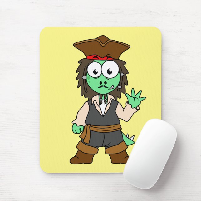Illustration av en Stegosaurus Pirat, Jack Sparrow Musmatta (Med mus)