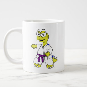 Illustration av en Stegosaurus Practicing Karate. Jumbo Mugg