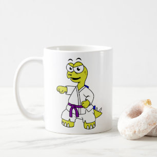Illustration av en Stegosaurus Practicing Karate. Kaffemugg