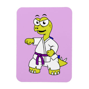 Illustration av en Stegosaurus Practicing Karate. Magnet
