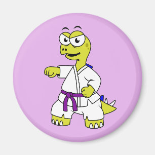 Illustration av en Stegosaurus Practicing Karate. Magnet
