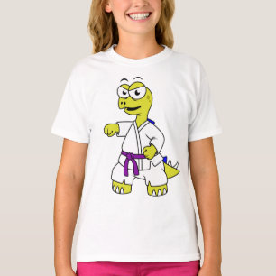 Illustration av en Stegosaurus Practicing Karate. T Shirt