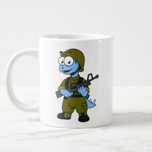 Illustration av en Stegosaurus soldat. Jumbo Mugg