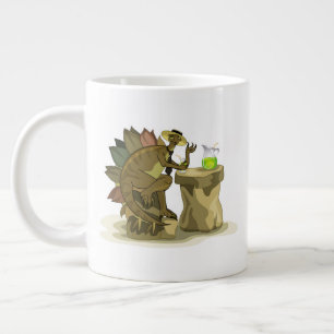 Illustration av en Stegosaurus som dricker en dryc Jumbo Mugg