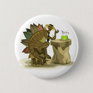 Illustration av en Stegosaurus som dricker en dryc Knapp