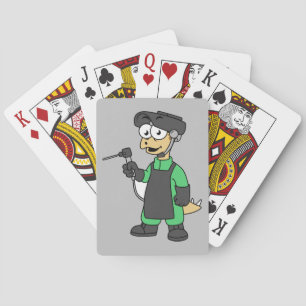 Illustration av en Stegosaurus Welder. Casinokort