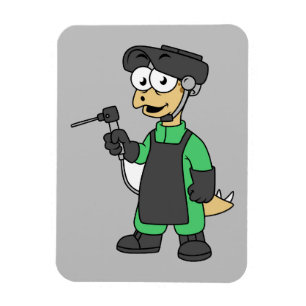 Illustration av en Stegosaurus Welder. Magnet