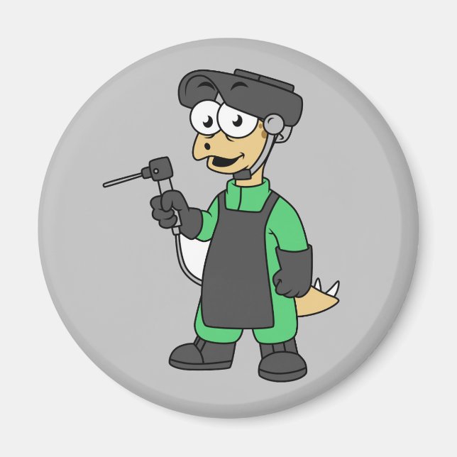Illustration av en Stegosaurus Welder. Magnet (Framsidan)