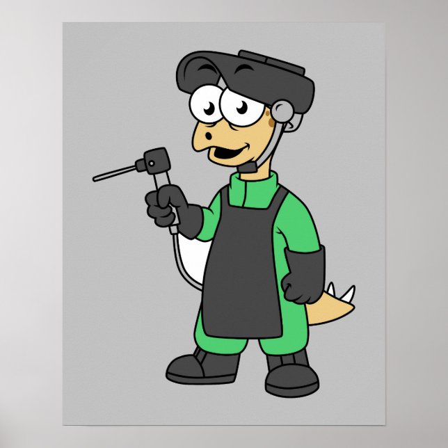 Illustration av en Stegosaurus Welder. Poster (Framsidan)