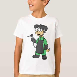 Illustration av en Stegosaurus Welder. T Shirt