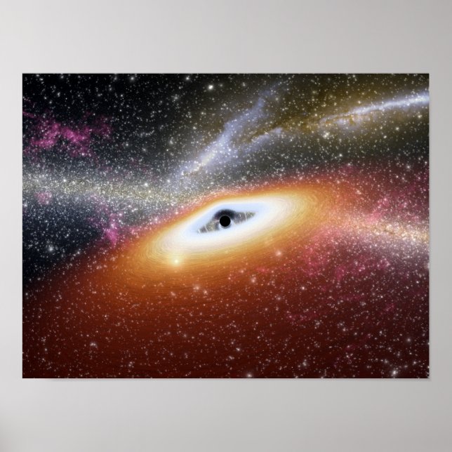 Illustration av en supermassiv svart hål poster (Framsidan)