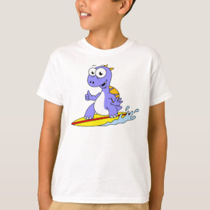 Illustration av en Surfing Spinosaurus. T Shirt