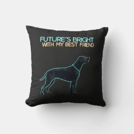 Illustration av en svart Labrador-hund Kudde