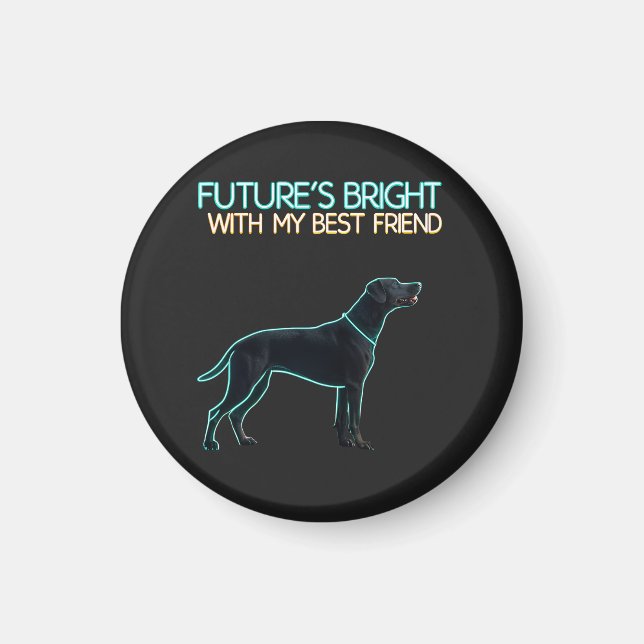 Illustration av en svart Labradorhund Magnet (Framsidan)