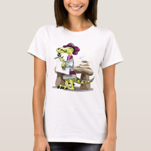 Illustration av en Tecknad Raptor Poet Thinking. T Shirt