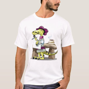 Illustration av en Tecknad Raptor Poet Thinking. T Shirt