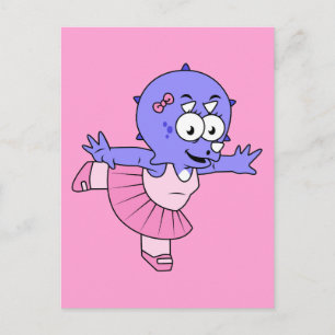 Illustration av en Triceratops balettdansare. Vykort