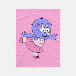 Illustration av en Triceratops Ballet Dancer. Fleecefilt