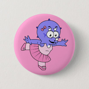 Illustration av en Triceratops Ballet Dancer. Knapp