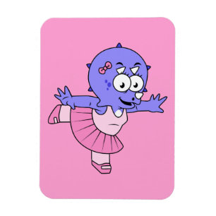 Illustration av en Triceratops Ballet Dancer. Magnet
