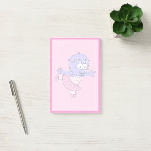 Illustration av en Triceratops Ballet Dancer. Post-it Block