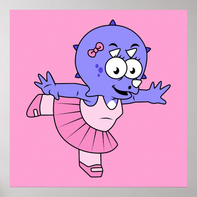 Illustration av en Triceratops Ballet Dancer. Poster (Framsidan)