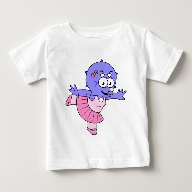 Illustration av en Triceratops Ballet Dancer. T Shirt (Framsida)