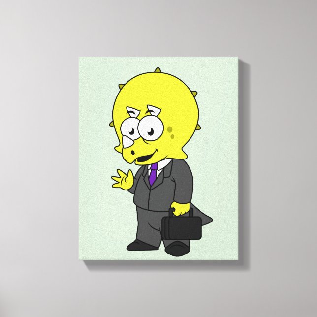 Illustration av en Triceratops Business. Canvastryck (Framsida)