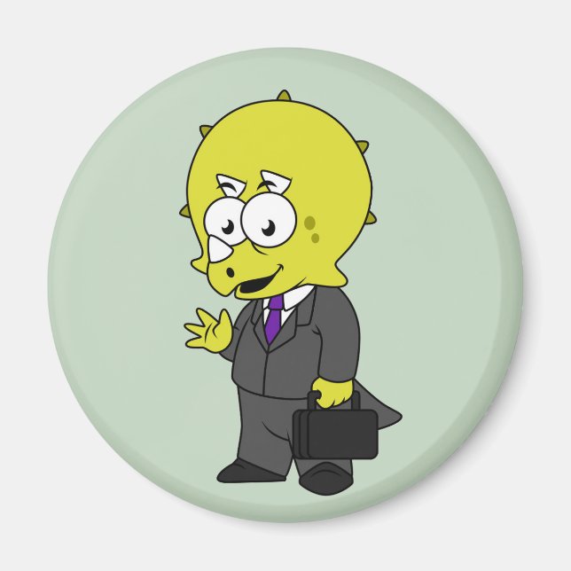 Illustration av en Triceratops Business. Magnet (Framsidan)