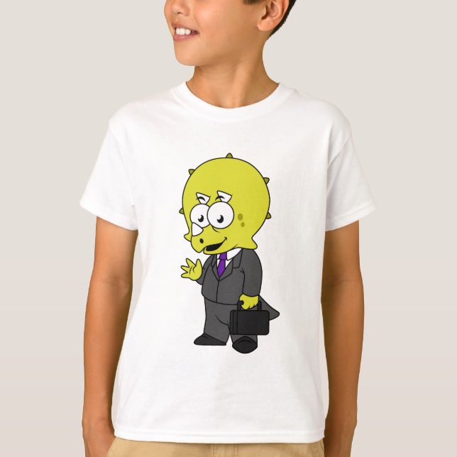 Illustration av en Triceratops Business. T Shirt (Framsida)