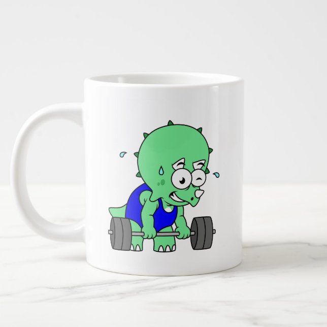 Illustration av en triceratops lyktvikt. jumbo mugg (Vänster)