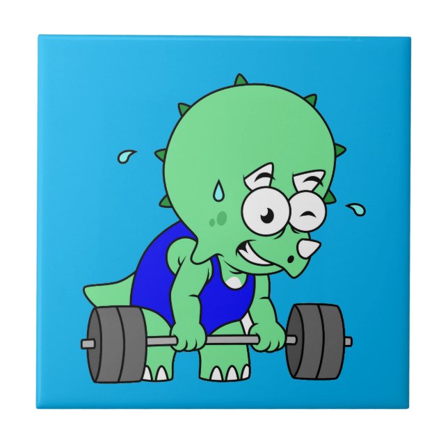 Illustration av en triceratops lyktvikt. kakelplatta (Framsidan)