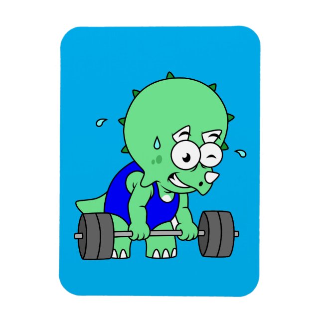 Illustration av en triceratops lyktvikt. magnet (Vertikal)