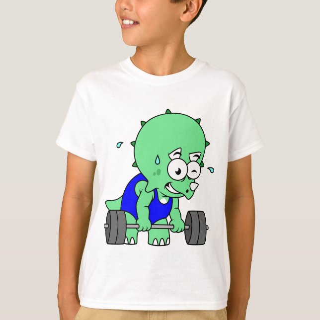 Illustration av en triceratops lyktvikt. t shirt (Framsida)