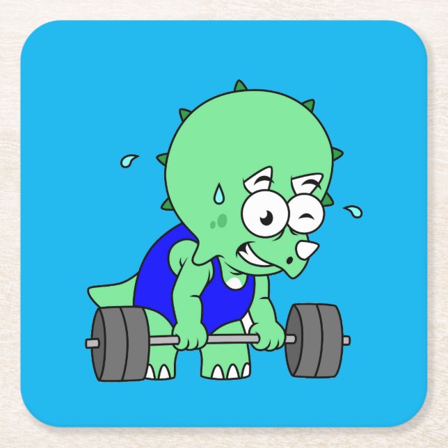 Illustration av en triceratops lyktvikt. underlägg papper kvadrat (Framsidan)