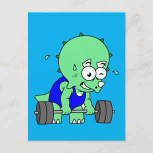 Illustration av en triceratops lyktvikt. vykort