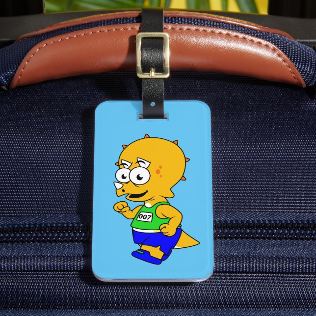 Illustration av en Triceratops-Springer. Bagagebricka (Framsida Insitu 2)