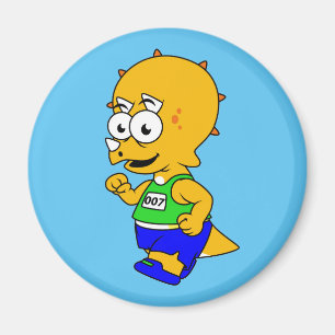 Illustration av en Triceratops-Springer. Magnet