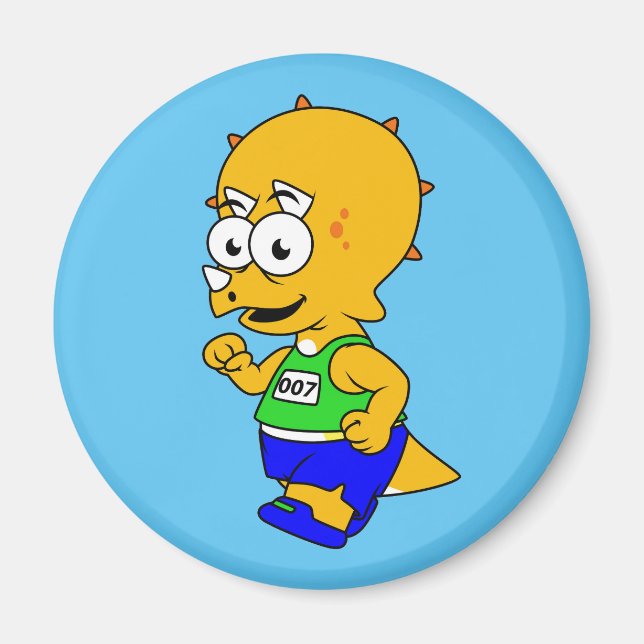 Illustration av en Triceratops-Springer. Magnet (Framsidan)