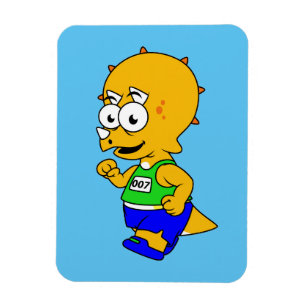 Illustration av en Triceratops-Springer. Magnet