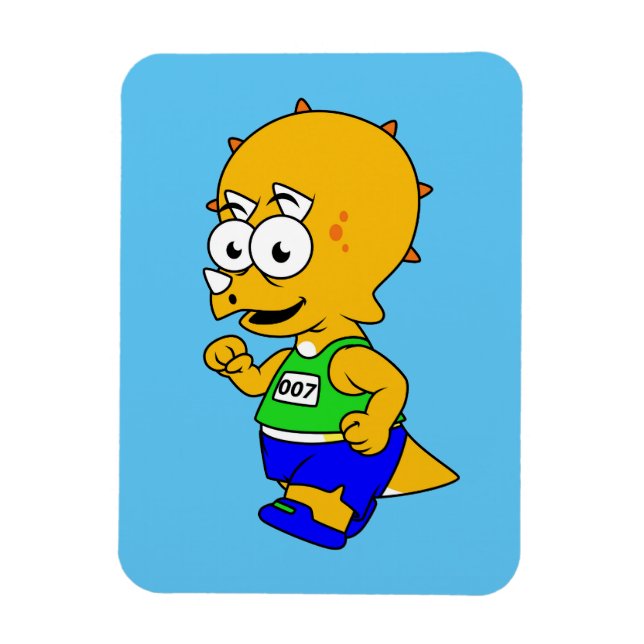 Illustration av en Triceratops-Springer. Magnet (Vertikal)