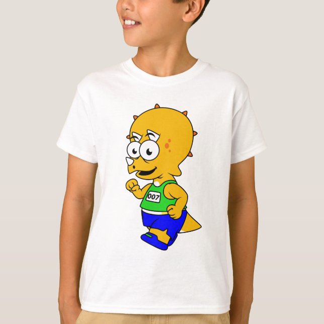 Illustration av en Triceratops-Springer. T Shirt (Framsida)