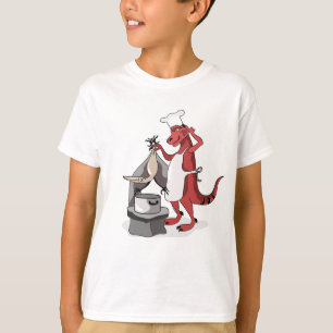 Illustration av en Tyrannosaurus Rex Chef-kokning. T Shirt