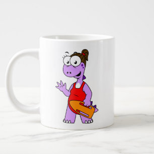 Illustration av en Tyrannosaurus Rex Lifeguard. Jumbo Mugg