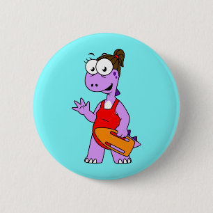 Illustration av en Tyrannosaurus Rex Lifeguard. Knapp