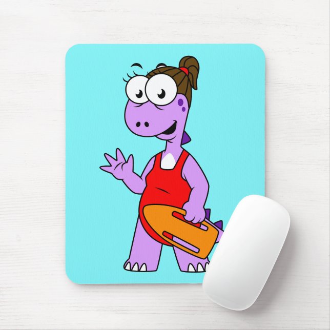 Illustration av en Tyrannosaurus Rex Lifeguard. Musmatta (Med mus)