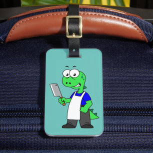 Illustration av en Tyrannosaurus Rex-slaktare. Bagagebricka