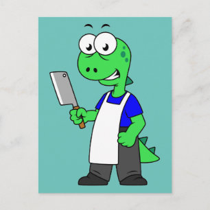 Illustration av en Tyrannosaurus Rex-slaktare. Vykort