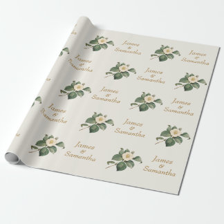 Illustration av enkel vit Blommigt | Bröllop Gift Presentpapper